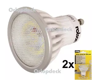 2 x GU10 LED Energy Saving Light Bulbs. 3.5W.100°angle. (Twin Pack). Rolson 6181 - Picture 1 of 6