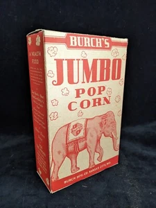 Original 1930s BURCH'S JUMBO Pop Corn Cardboard Box ~ Popcorn Elephant - Picture 1 of 10