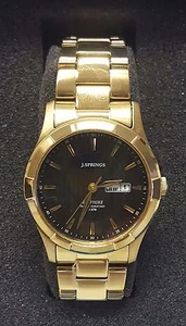 J.SPRINGS SAPPHIRE DRESS LADIES WATCH BBF006 GOLD IP - Picture 1 of 1