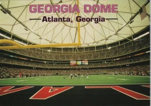 Georgia Dome Interior Football Atlanta Continental Chrome Postcard - Picture 1 of 2