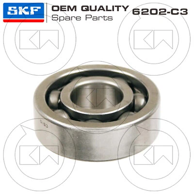 CUSCINETTO COMPLETO ORIGINALE SKF 6202/C3 PER PIAGGIO BRAVO ERRE 2 50 - Immagine 1 di 2