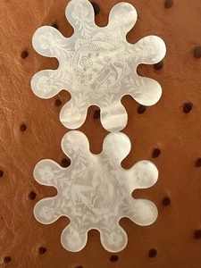 Antique Chinese Thread Winder Mother of Pearl MOP Canton Hand Carved Sewing - Picture 1 of 22