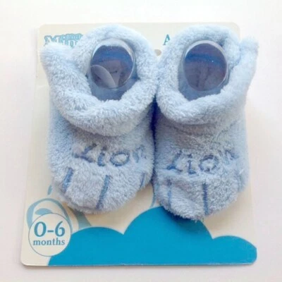 Lil Mimos Baby Boys Soft Plush Slippers Animal Booties Infant Crib Shoe 0-6 Mo - Image 1 of 2