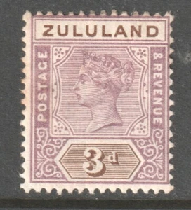 ZULULAND 1894 - 96 3d LILAC QUEEN VICTORIA - Bild 1 von 2