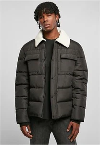 Urban Classics Sherpa Collar Padded Shirt Jacket Men's Lined Jacket Collar - Picture 1 of 24