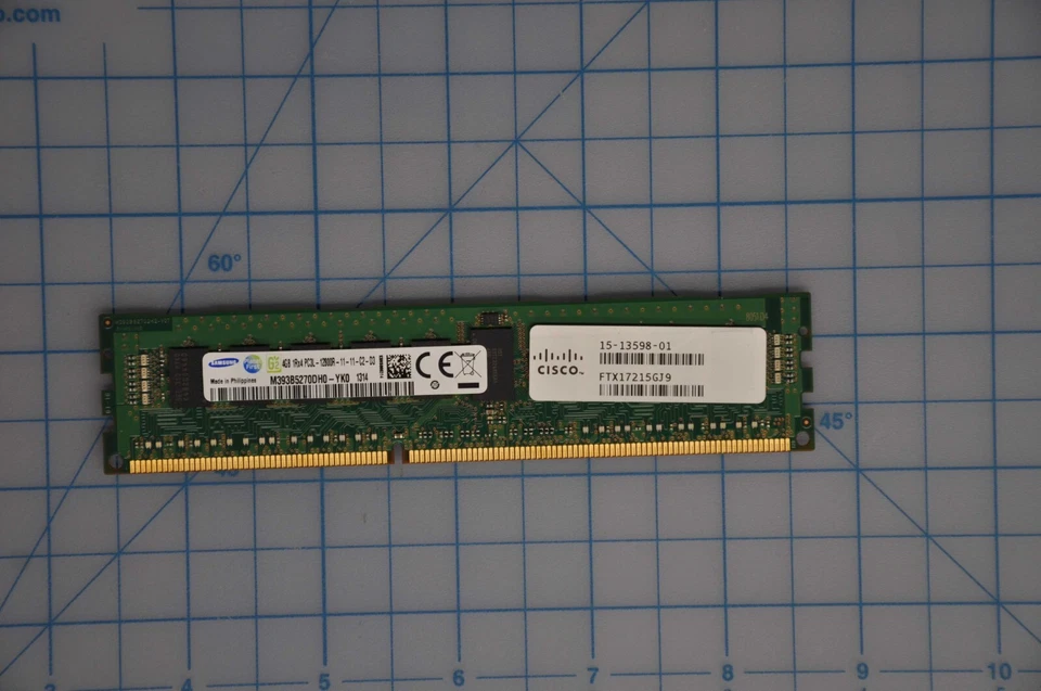 CISCO 4GB DDR3 1600MHZ RDIMM PC3-12800 Single Rank 1.35V Memory UCS-MR-1X041RY-A - Image 1 of 2