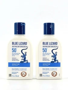 2 Blue Lizard Sensitive SPF 50 Mineral Sunscreen Lotion Broad Spectrum 5 fl oz - Picture 1 of 10