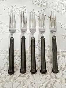 Set of Five Gorham Pewter Octette Dinner Forks - Picture 1 of 7