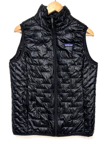 Patagonia Women's size Large Micro Puff Light Puffer Vest Black Jacket c - Picture 1 of 13
