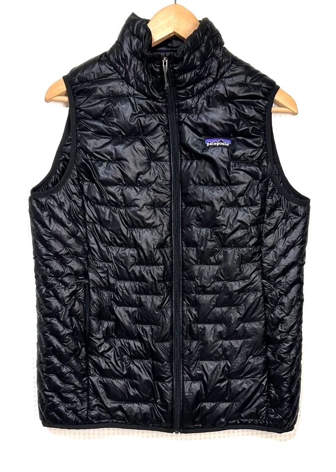 Patagonia Women's size Large Micro Puff Light Puffer Vest Black Jacket c - Image 1 of 4