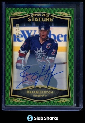 2024 ESTATURA DE CUBIERTA SUPERIOR #28 BRIAN LEETCH ACTUALIZACIÓN 2023-24 VERDE AUTOMÁTICO/199 Foto 1 de 4