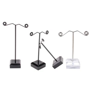  4 Stck. 3 Größen Mini T Form Ohrringe Aufbewahrung Regal Metall Arcryl Einbrennlack - Bild 1 von 12