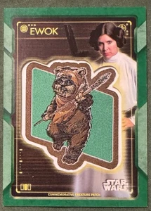 2020 Holocron GREEN Commemorative Creature Patch Ewok & Princess Leia 46/99 - Picture 1 of 2