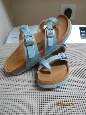 BIRKENSTOCK "AEROTHOTIC" LT SANDALIAS DE TIRAS AZULES PARA MUJER TALLA 8/39 250 Foto 1 de 4