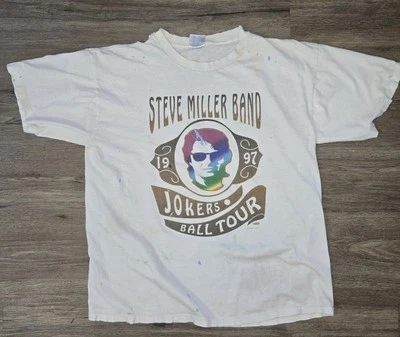 Vintage 1997 Steve Miller Band Jokers Ball Thrashed Shirt Size XL Winterland Tag - Image 1 of 4