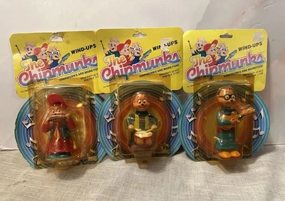 Vintage 1984 Ideal Alvin and the Chipmunks Wind Ups Toy Simon Theodore Set NRFB - Image 1 of 4