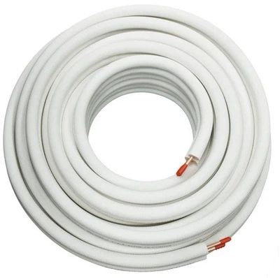 Tuyau double cuivre pré-isolé de 25 m métrique 6/12 x 1,0 mm, climatisation - Photo 1/2