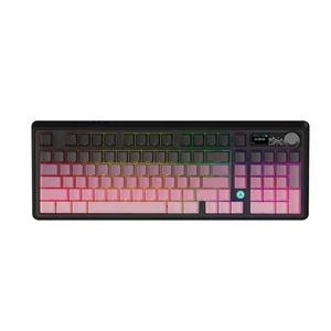 Ajazz AK980 Pink Gaming Machanical Keyboard Gift Switch Full Size RGB Gasket ... - Picture 1 of 8