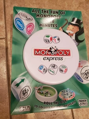 Traditional MONOPOLY Express Mini Travel Board Dice Game By Parker 2005 NEW - Image 1 of 2