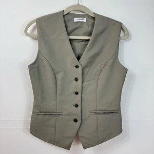 Anine Bing Marina Vest XS Taupe Tailored Wool Button Front Women’s Waistcoat - Picture 1 of 9