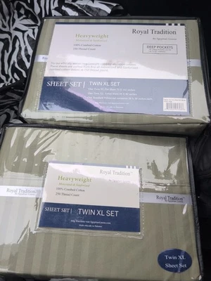 2 - Royal Traditions By Egyptian Linens Heavyweight Twin XL Sheet Set 100%...