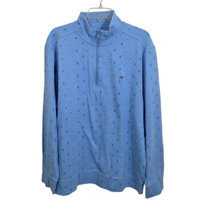 NWT Vineyard Vines Men's Broadfield Half Zip Pullover Anchor Ocean Breeze XL - Picture 1 of 11