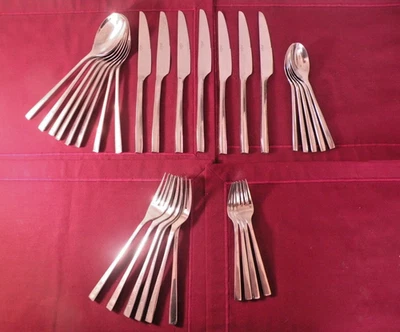 30 peças toalha Luxor cabo triangular de aço inoxidável talheres garfos facas colheres - Imagem 1 de 4