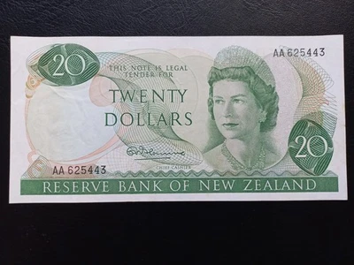 New Zealand 20 dollars, 1967, R.N.Fleming, First Prefix AA, (P-167a) - Image 1 of 4