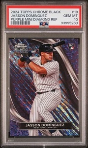 2024 Topps Chrome Black Jasson Dominguez #19 RC Purple Mini Diamond /150 PSA 10 - Bild 1 von 3