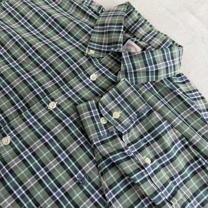 Camisa Oxford Brooks Brothers Para Hombre L Verde Cuadros Sin Hierro Botón Logo LS - Imagen 1 de 9
