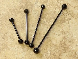 1pc Black Titanium Anodized Industrial Barbell 1" through 2.5" (ib7) - Picture 1 of 1