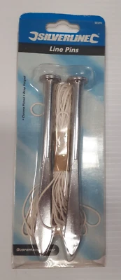 Silverline Builders Line Pins 6" set of 2 plus 10m line (28299)