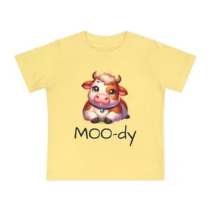 Cow moody Baby Short Sleeve T-Shirt - Picture 1 of 21