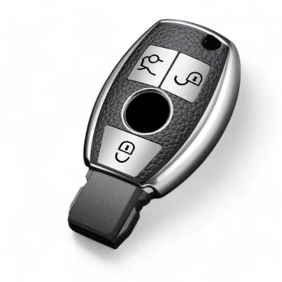 Key Fob Cover Case for Mercedes A B C E S G M V Class 3 4 Button Car TL70 Silver - Image 1 of 4