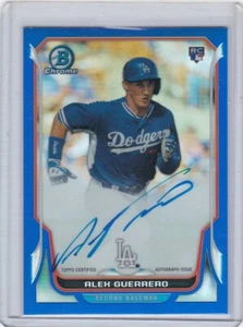 2014 Bowman Chrome Blue Refractor Alex Guerrero Auto /150 RC Free Shipping! - Picture 1 of 2