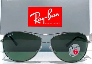 NEW Ray Ban Gunmetal 63mm Aviator POLARIZED Green Sunglass RB3293 004/9A - Picture 1 of 13