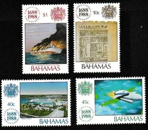 1988 Bahamas #655-58(4) Lloyds of london tercentenary - Picture 1 of 1