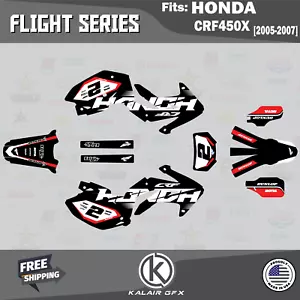 Graphics Kit for Honda CRF 450X (2005-2007) Flight Series - BLACK - Foto 1 di 6