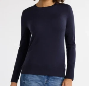 Women's Navy Long Sleeve Sweater Cozy Crewneck Lightweight Soft NWT Size XS - Picture 1 of 4