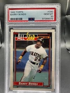 1992 TOPPS BARRY BONDS #390 All Star PSA 10 - Picture 1 of 2