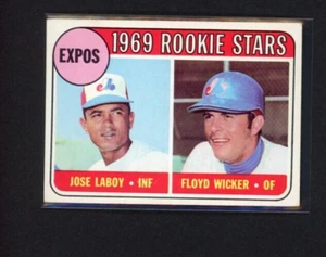 1969 Topps Baseball #524 1969 Expos' estrellas novatas José LaBoy, Floyd Wicker EX-MT - Imagen 1 de 2