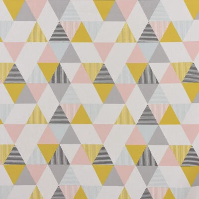 Clarke & Clarke Dekostoff Baumwollstoff Polsterstoff Dreiecke rosa 138cm Breite - Bild 1 von 4