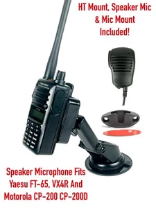 Yaesu FT-65 VX-4r HT Mount With Speaker Microphone and Speaker Mic Mount - Picture 1 of 6