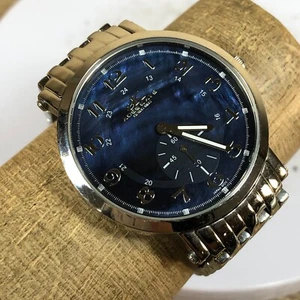 Adee Kaye Men AK9111-LB Blue Dial Stainless Steel Quartz Watch 6 1/2" - Picture 1 of 12