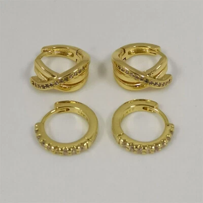 hoop earrings set pandora 14k gold sparkling - Image 1 of 4