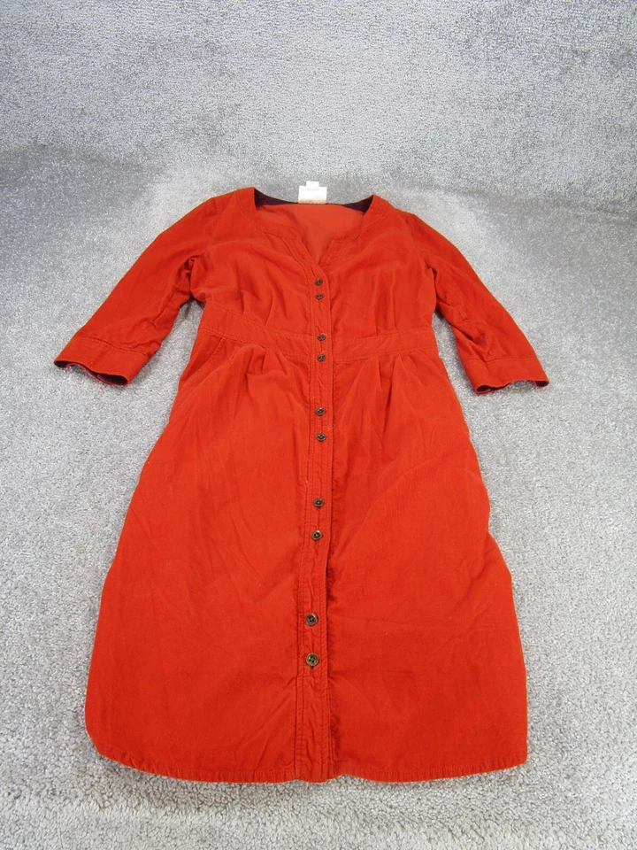 Vestido Camisa Maeve Mujer 2 Naranja Algodón Pana Botón Frontal Foto 1 de 4