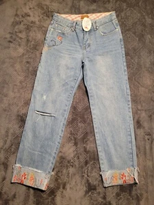 Jeans da donna POL floreali ricamati effetto invecchiato taglia small fiore JFP164 - Foto 1 di 13