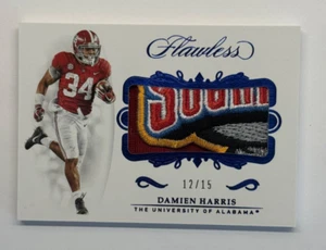 2019 Panini Flawless Damien Harris Sapphire Bowl Logo Patch 12/15 SSP Alabama - Picture 1 of 2