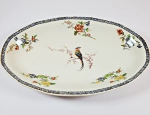 Limoges Haviland Frankreich "Paradies" ovale Servierplatte blauer Rand 9" L x 5,5" B - Bild 1 von 9