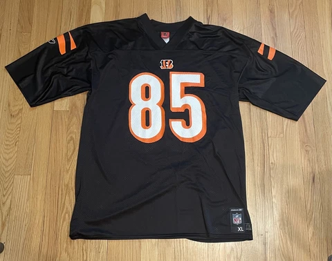 Vintage Reebok Men Black NFL Cincinnati Bengals Chad Johnson #85 Jersey Size XL Cover